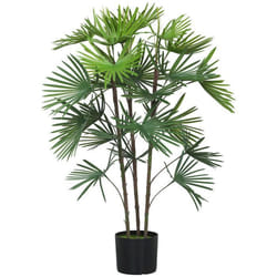 Plante artificielle intérieure - HOMCOM - pot en plastique et flocage 24 feuilles en PE - 90 cm - vert