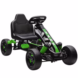 Kart à pédales pour enfants - AIYAPLAY - roue libre frein roues EVA antidérapantes - plastique et métal - 100x59x605cm - vert