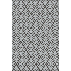 Tapis d'extérieur réversible motif graphique dim. 2,7 x 1,8 m polypropylène gris noir