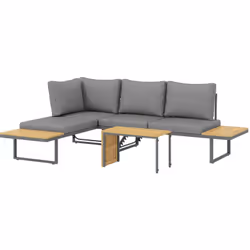 Craquez pour cet ensemble de jardin Outsunny alliant acier et bois d'acacia. Sièges ajustables, table basse pratique et banqu ...
