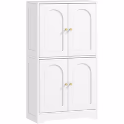 Optimisez votre intérieur avec l'armoire de cuisine HOMCOM alliant style et praticité. Dotée de portes à courbes et de poigné ...