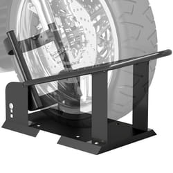 Bloque roue moto - HOMCOM - en acier - avec 3 trous réglables en hauteur - compatible avec les roues de 381 à 5334 mm - noir