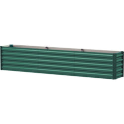 Outsunny - Carré potager de jardin rectangulaire dim. 240L x 120l x 30H cm tôle d'acier ondulée vert