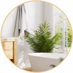 Réinventez votre salle de bain avec le miroir rond HOMCOM de 70 x 70 cm, idéal pour les petits espaces avec un bord élégant e ...