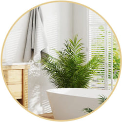 Homcom - Miroir mural rond dia. 70 cm cadre métal doré