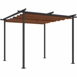 Explorez l'espace extérieur avec la pergola 3x3 m Outsunny, avec toile rétractable ajustable, aimants pour fermeture solide,  ...