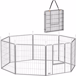 Explorez le parc modulable pour chien PawHut ! Transformable en carré ou en L, il sécurise votre animal dedans ou dehors. Ave ...