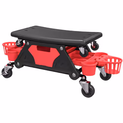 Découvrez le tabouret d'atelier mobile HOMCOM, supportant 135 kg, avec stabilité grâce à ses roulettes à 360°. Assise concave ...