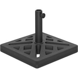Pied de parasol carré design graphique ajouré dim. 45 x 45 x 33,5 cm poids net 15 Kg hdpe noir