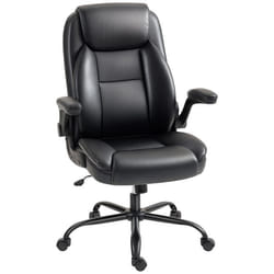 Fauteuil de bureau - HOMCOM - accoudoirs relevables hauteur réglable - cuir synthétique - 72 x 79 x 106-114 cm - noir