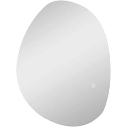 Miroir salle de bain design avec éclairage led - miroir asymétrique 70 x 50 cm - tactile, réglable, anti-buée - verre trempé