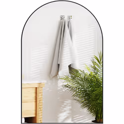Explorez le miroir de salle de bain HOMCOM, 60 x 90 cm, avec un cadre en alliage d'aluminium de 3 cm. Résistant à la rouille  ...