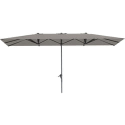 Parasol de jardin grande taille dim. 4,51 x 2,64 m manivelle alu métal polyester haute densité upf 50+ gris