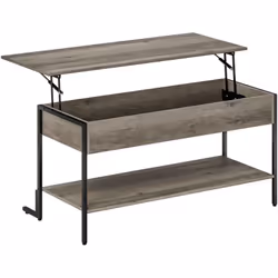 Découvrez la table basse relevable HOMCOM, idéale pour optimiser l'espace. Transformable de table de salon en bureau, elle di ...