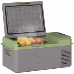 Glacière électrique portable - Outsunny - 163L - 12/24V - avec mode ECO -20℃ to 20℃ - pour maison camion camping - gris