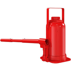 Cric bouteille hydraulique 12T - plage de levage 190-370mm - poignée 3 sections - acier rouge