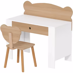 Explorez l'apprentissage avec l'ensemble bureau et chaise pour enfant AIYAPLAY, idéal pour écrire, lire, dessiner et bricoler ...