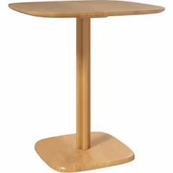 Table de salle à manger HOMCOM en bois bois d'hévéa robuste, plateau de 2,5 cm sur base carrée stable. Coins arrondis, finiti ...