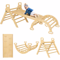 Libérez l'esprit aventureux de votre enfant avec le set de triangle de pikler AIYAPLAY ! Ce design polyvalent 5-en-1 comprend ...