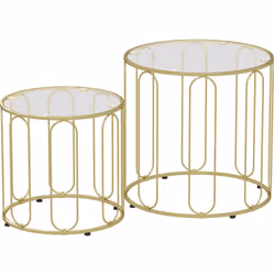 Explorez les tables gigognes rondes HOMCOM : utilisables ensemble pour un effet superposé ou séparément. Structure géométriqu ...