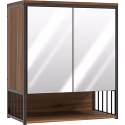 Transformez votre salle de bain avec le meuble avec miroir HOMCOM. Commencez la journée sans bruits de portes grâce à la ferm ...