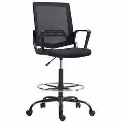 Fauteuil de bureau - HOMCOM - hauteur et repose-pieds réglables pivotant à 360° - tissu élastique - 665x705x118-1395cm - noir