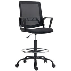 Fauteuil de bureau - HOMCOM - hauteur et repose-pieds réglables pivotant à 360° - tissu élastique - 665x705x118-1395cm - noir
