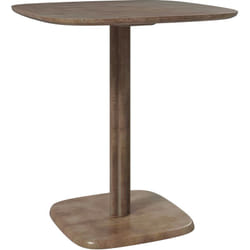 Homcom - Table à manger design finition biseautée 4 personnes dim. 70 x 70 x 75 cm bois hévéa coloris foncé