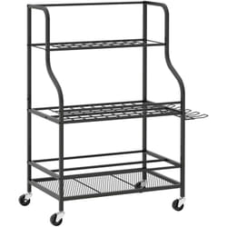 Outsunny - Organisateur d'outils de jardin - chariot de jardin - desserte - 5 crochets, 54 compartiments - acier noir