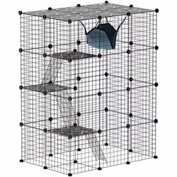 Explorez un parc pour chat PawHut spacieux, idéal pour les chats jusqu'à 4 kg. Profitez d'un centre d'activités de 0,735 m² a ...