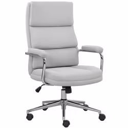 Fauteuil de bureau - HOMCOM - hauteur réglable fonction de bascule - tissu en lin - 62 x 73 x 105-113 cm gris