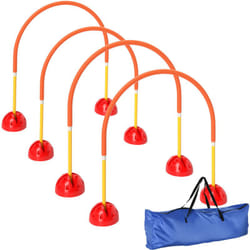 Pawhut - Kit d'agilité pour chien - 4 arcs d'agilité, sac de transport - plastique orange jaune rouge