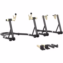 Sécurisez votre moto avec les béquilles d'atelier pour moto HOMCOM, dotées de pinces de serrage pour stabiliser. Adapté à div ...
