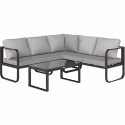Transformez votre jardin avec l'ensemble salon de jardin d'Outsunny, incluant un canapé de trois places ajustable, un canapé  ...