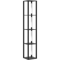 Homcom - Lampadaire étagères design led H.163 cm 4 niveaux luminosité réglable mdf noir