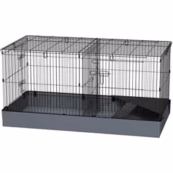 Explorez la cage pour petits animaux PawHut, avec son design 2-en-1, passant d'enclos sécurisé à parc stimulant. Parfaite pou ...
