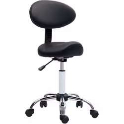 Découvrez le tabouret à roulettes HOMCOM avec assise et dossier en rembourrage mousse, garantissant un confort toute la journ ...