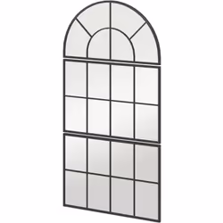 Redéfinissez votre intérieur avec le miroir mural arqué HOMCOM, design élégant en fenêtre. Comprend haut arqué, milieu et bas ...