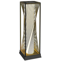 Lampadaire solaire extérieur - Outsunny - rechargeable - avec capteur de lumière - style moderne - en résine tressée - 77 cm - gris