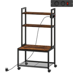 Homcom - Support d'imprimante meuble photocopieur 2 prises secteur intégrées roulettes 4 étagères