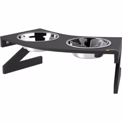 Améliorez les repas de votre chiot avec cette gamelle surélevée pour chien PawHut ! Plateforme semi-arc pour manger facilemen ...