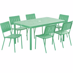 Transformez votre jardin avec l'ensemble de table à manger extérieure avec chaises Outsunny, cet ensemble de sept pièces avec ...