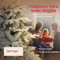 Sapin De Noël Artificiel - Homcom - Floqué De Neige - 828 Branche, Support En Métal Pliable - Plastique Ignifuge - 150h Cm - Vert - Vue supplémentaire 2