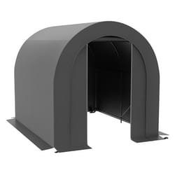 Abri de jardin - Outsunny - bâche en PE cadre en métal galvanisé - 24 x 18 x 19 m - gris foncé