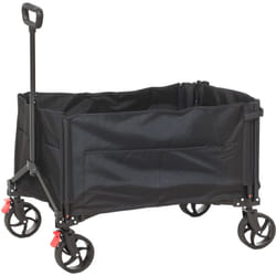 Outsunny - Chariot de jardin pliable 155L - chariot de transport - chariot de plage max 100Kg - noir