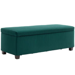 Banc de rangement bout de lit - HOMCOM - en velours côtelé avec couvercle - pour salon chambre entrée - 112 x 42 x 40 cm - vert