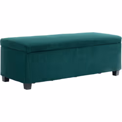 Explorez le pouf de rangement HOMCOM en velours côtelé, offrant 84L pour vos essentiels et servant de siège élégant ou de ran ...