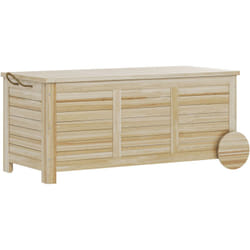 Outsunny - Coffre de jardin 185L banc dim. 110 x 50 x 50 cm - 2 roues, poignée, compas - bois sapin pré-huilé