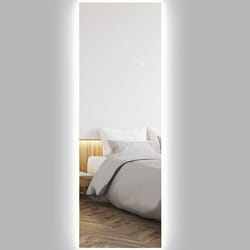 Grand miroir mural LED - miroir pleine longueur - HOMCOM - 120 x 40 cm - 3 couleurs de lumière réglables - sans cadre - transparent