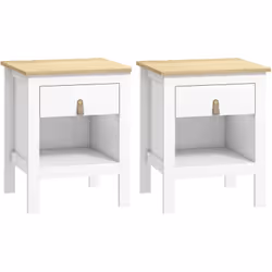 Aménagez votre coin détente avec ces deux tables de chevet HOMCOM. Avec une finition épurée et une poignée en revêtement synt ...
